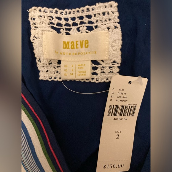 NWT never worn Anthropologie x Maeve botanica floral faux wrap dress, size 2 - Picture 8 of 10